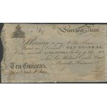 Liverpool Bank (Sir Michael Cromie, Pownoll, Hartman & Co.), 10 guineas 23 February 1801, seria...