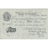 Bank of England, P. S. Beale, £5, London, 20 April 1951, U44 064418, (EPM B270),