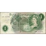 Bank of England, J. B. Page, £1, serial number S89L 918384, (EPM B320),