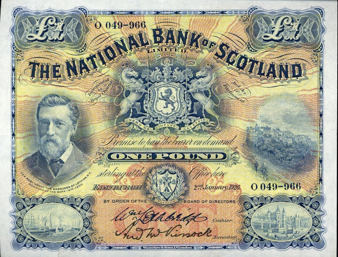 National Bank of Scotland Limited £1, 2 January 1926, serial number O049-966 (PMS NA32, Banknot...