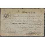 Worcester Bank (Glover, Edwards, Embury, Cross & Benbow), 5 guineas, 28 September 1792, serial...