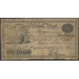 North Riding Bank, (Hagues, Strickland & Allen), £1, Malton, 5 April 1824, serial number 1994,...