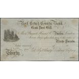 York City and County Bank, unissued post bill for £30, 18-, (Outing 1647b, 841b),