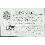 Bank of England, P. S. Beale, £5, London, 7 June 1952, serial number Y01 085995, (EPM B270),