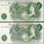 Bank of England, J. B. Page, a group of £1 (47), ND (1970), (EPM B322),