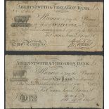 Aberystwith & Tregaron Bank (Evans, Jones, Davies & Co), 10/-, 20 May 1814, serial number 371,...