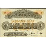 East African Protectorate, 10 rupees, Mombasa, 1 December 1918, red serial number B/3 88711, (P...