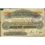 East African Protectorate, 10 rupees, Mombasa, 1 May 1916, red serial number B/3 40984, (Pick 2...