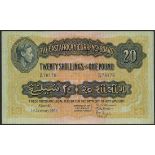 East African Currency Board, 20 shillings, Nairobi, 1 January 1952, serial number B/89 78178, (...