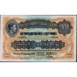 East African Currency Board, a printers archival specimen 1000 Shillings or 50 Pounds, 2 Januar...