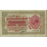 East African Currency Board, 1 rupee, Mombasa, 7 April 1920, black serial number A/2 12239, (Pi...