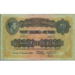 East African Currency Board, 20 shillings, Nairobi, 2 January 1939, serial number D/4 19327, (P...