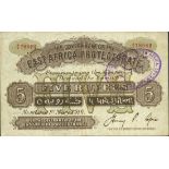 East African Protectorate, 5 rupees, Mombasa, 1 May 1916, red serial number A/3 78082, (Pick 2a...