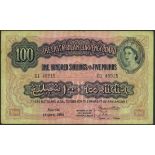 East African Currency Board, 100 shillings, Nairobi, 1 April 1954, serial number G1 48915, (Pic...