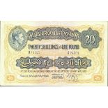 East African Currency Board, 20 shillings, Nairobi, 1 August 1942, serial number K/10 76301, (P...