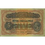 East African Currency Board, 5 shillings, 15 December 1921, serial number B/2 08409, (Pick 13,...