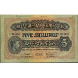 East African Currency Board, a printers archival specimen 5 shillings, 1 June 1939, serial numb...