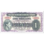 East African Currency Board, a printers archival specimen 1 shilling, Nairobi, 1 January 1943,...