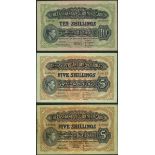 East African Currency Board, 5 shillings (2), Nairobi, 1 August 1951 and 1 January 1952, prefix...