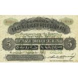 East African Protectorate, 5 rupees, Mombasa, 1 September 1905, red serial number A/1 53721, (P...