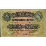 East African Currency Board, 20 shillings, Nairobi, 31 March 1953, serial number D38 87159, (Pi...