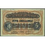 East African Currency Board, a printers archival specimen 5 shillings, Nairobi, 1 August 1951,...