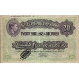 East African Currency Board, a printers archival specimen/colour trial 20 Shillings or 1 Pound,...