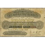 East African Protectorate, 10 rupees, Mombasa, 1 December 1918, red serial number B/5 11352, (P...