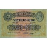 East African Currency Board, a printers archival specimen 20 shillings, 1 January 1933, serial...