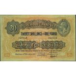 East African Currency Board, 20 shillings, 15 December 1921, serial number A/8 62871, (Pick 15,...