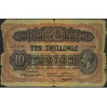 East African Currency Board, an ERROR 10 shillings, 15 December 1921, serial number A/10 21188,...