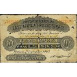 East African Protectorate, 10 rupees, Mombasa, 1 September 1905, red serial number A/1 22257, (...