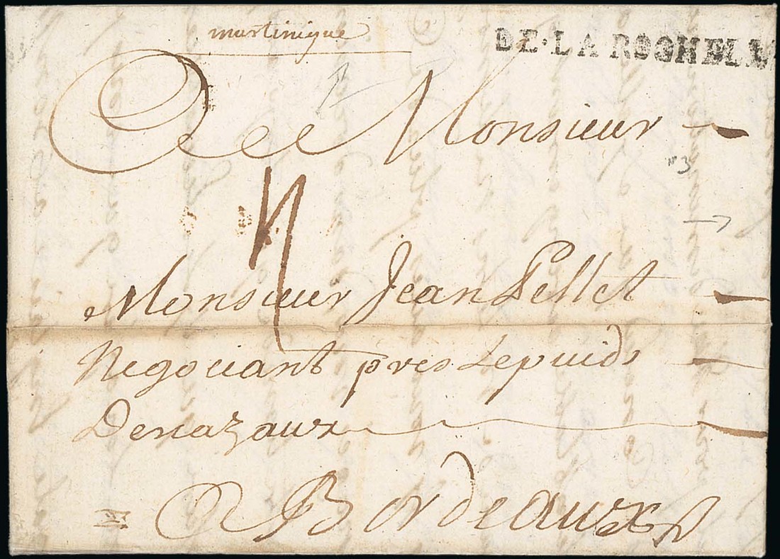 French Colonies - Martinique. The Brian Brookes Collection Postal History Early Letters 1724 en...