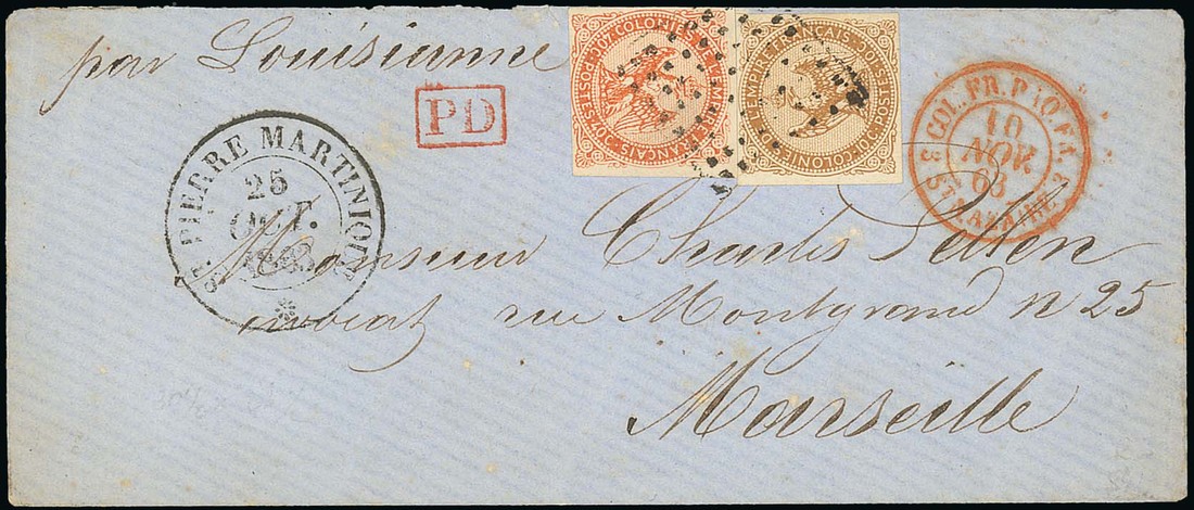 French Colonies - Martinique. The Brian Brookes Collection Postal History The Mexican Line 1863...