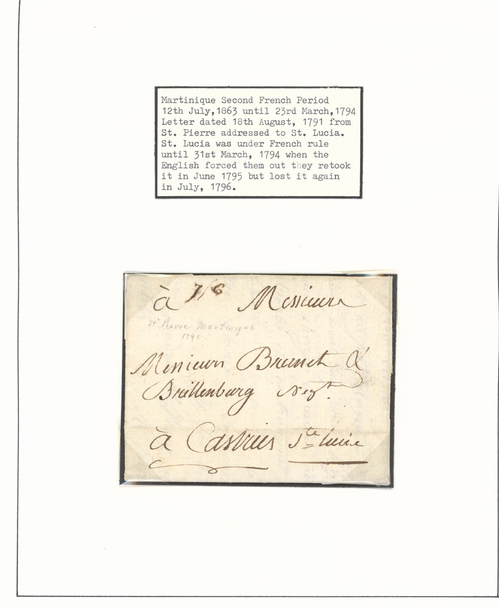 9French Colonies - Martinique. The Brian Brookes Collection Postal History Second French Period...