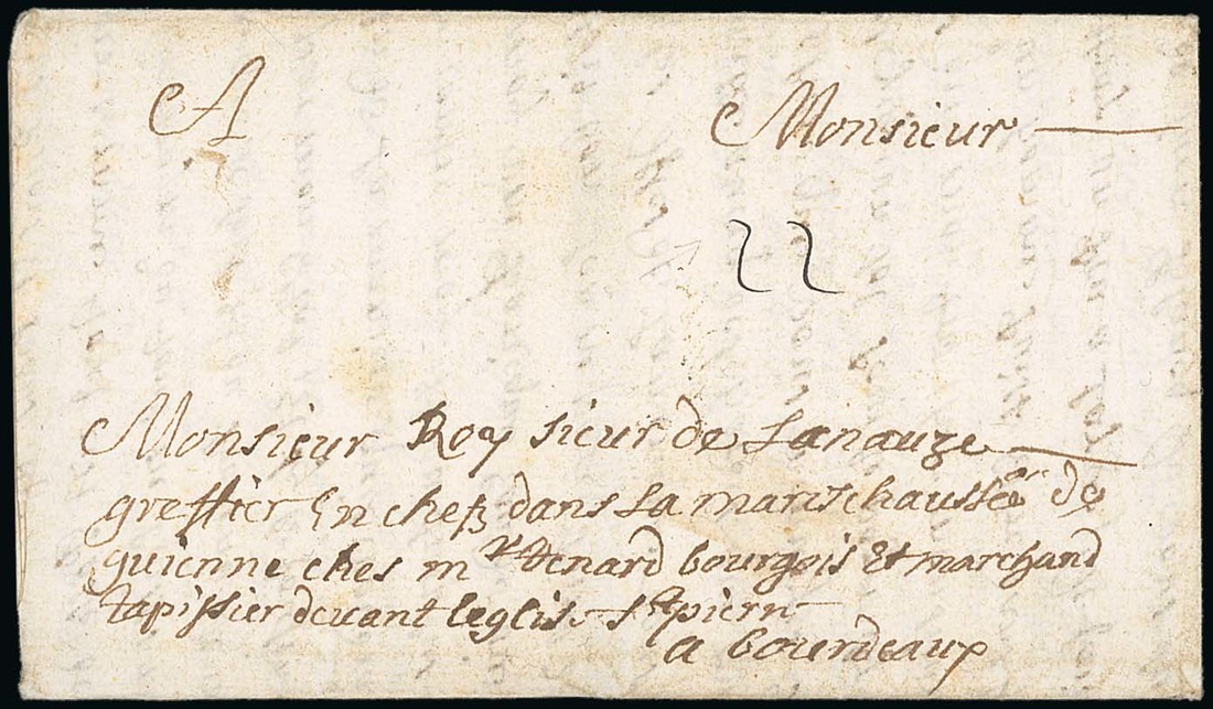 French Colonies - Martinique. The Brian Brookes Collection Postal History Early Letters 1688 (2...