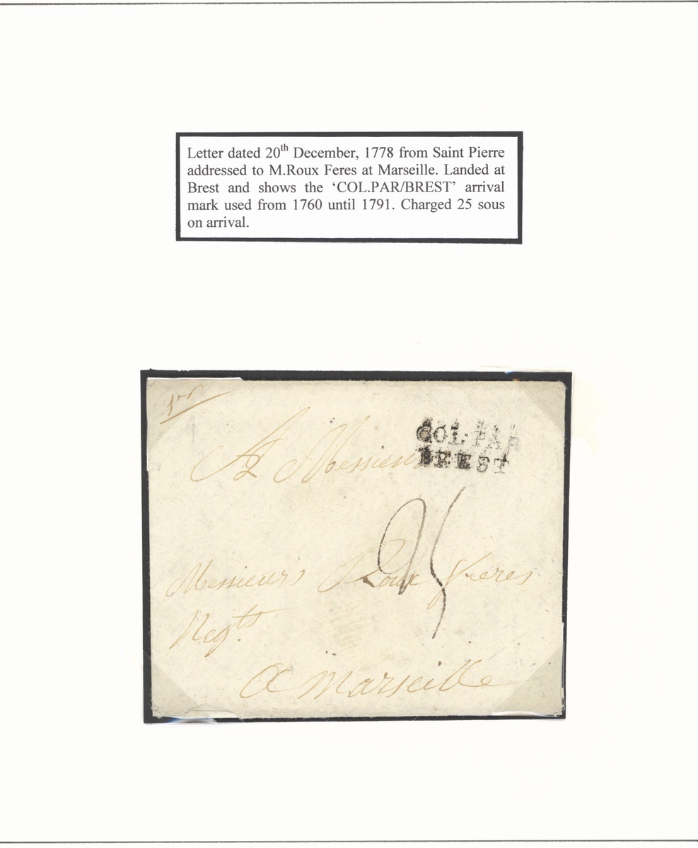 French Colonies - Martinique. The Brian Brookes Collection Postal History Second French Period...