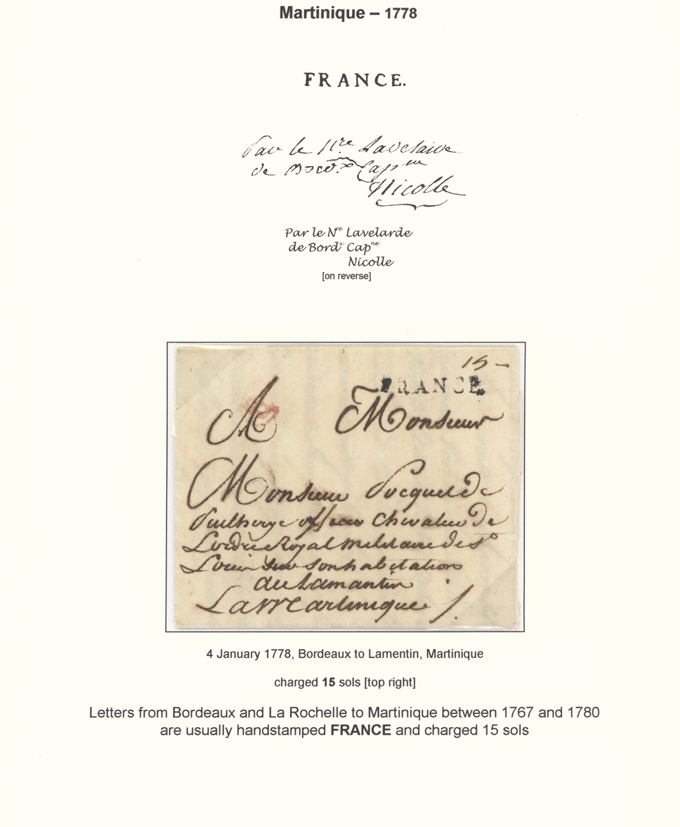 French Colonies - Martinique. The Brian Brookes Collection Postal History Second French Period...