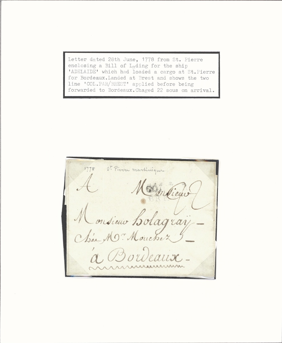 French Colonies - Martinique. The Brian Brookes Collection Postal History Second French Period... - Bild 2 aus 2