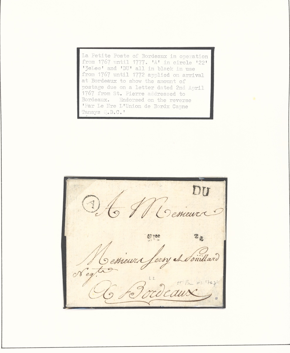 French Colonies - Martinique. The Brian Brookes Collection Postal History Second French Period...