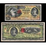 Mexico. El Banco Nacional de Mexico. A group comprising 1 peso, 1913, serial number 1258097, 5...