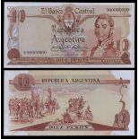 Argentina. El Banco de la Republica Argentina. Pair of Artist's Models for 10 Pesos Leyes No 12...