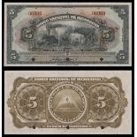 Nicaragua. Banco Nacional de Nicaragua. 5 Cordobas. 1942. P-93s. Gray on multicolor. Cattle. 00...