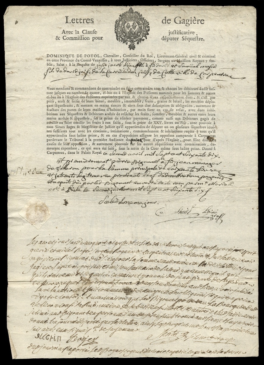 France. Miscelaneous Documents, 1773-1828, including postal account sheet with notations of pos...