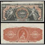 Brazil. Republica dos Estados Unidos do Brazil. 500 Mil Reis. No date (1908). P-86s. Black on m...