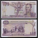 Argentina. El Banco de la Republica Argentina. Pair of Artist's Models for 100 Pesos Leyes No 1...