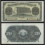 Paraguay. Republica del Paraguay. 20 Pesos. 1903. P-110s2. Black on blue and yellow. Congressio...