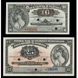 Nicaragua. Banco Nacional de Nicaragua. Pair of No Date 1937 10 and 25 Centavos notes. P-85s an...