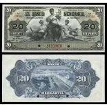 Bolivia. El Banco Mercantile. 20 Bolivianos. July 1, 1906. S175s. Black on green and yellow. T...