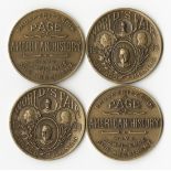 1933 Chicago World's Fair Prosperity Coin. Brass. 32mm. 12.86 grams. Portraits of Lincoln, Wash...